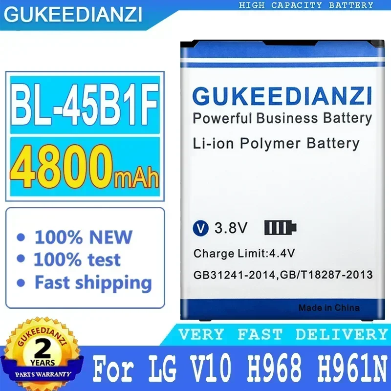 Large Capacity BL-45B1F, Battery For LG V10, H968, H961N, F600, F600L, F600S, F600K, BL 45B1F, 4800mAh