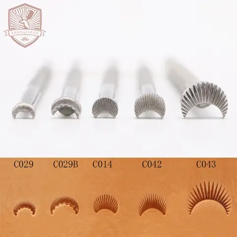 Leather Work Stamping Tool Serrated Radial Pattern C014 C029 C042 C043 Stamps Leather Carving Stamping Stamps Tool Zhongjiang