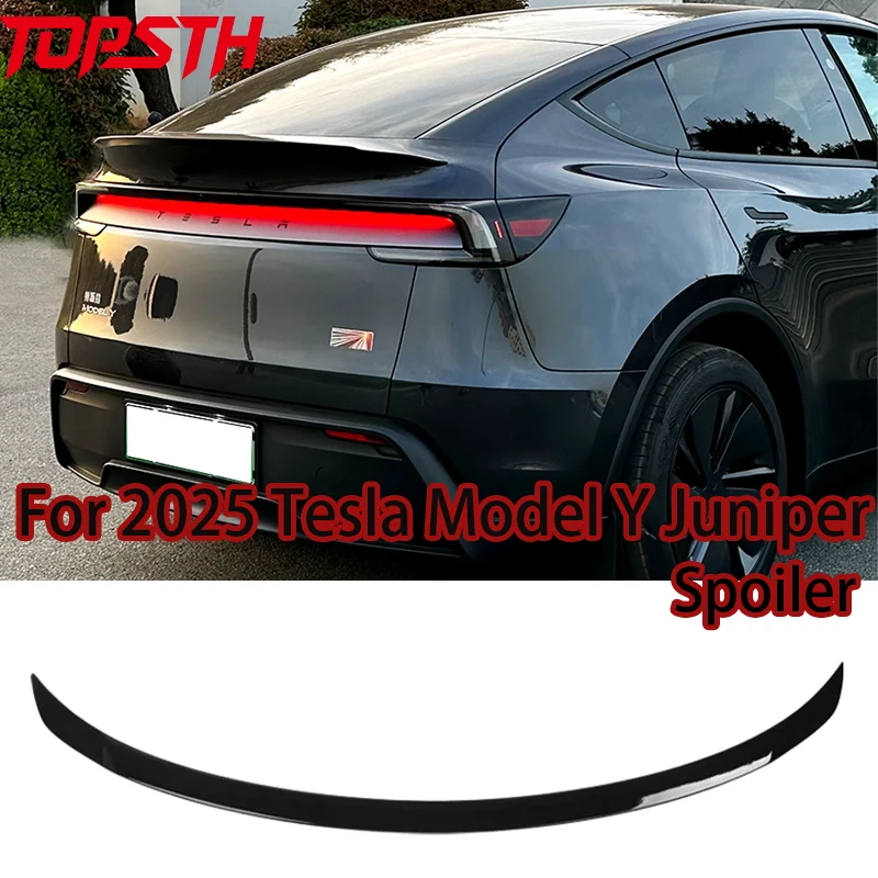 

For Tesla Model Y 2025 Juniper ABS material Rear Trunk Lid Spoiler Wing Car Tailgate Flap Trim Decklid Lip Body Accessories