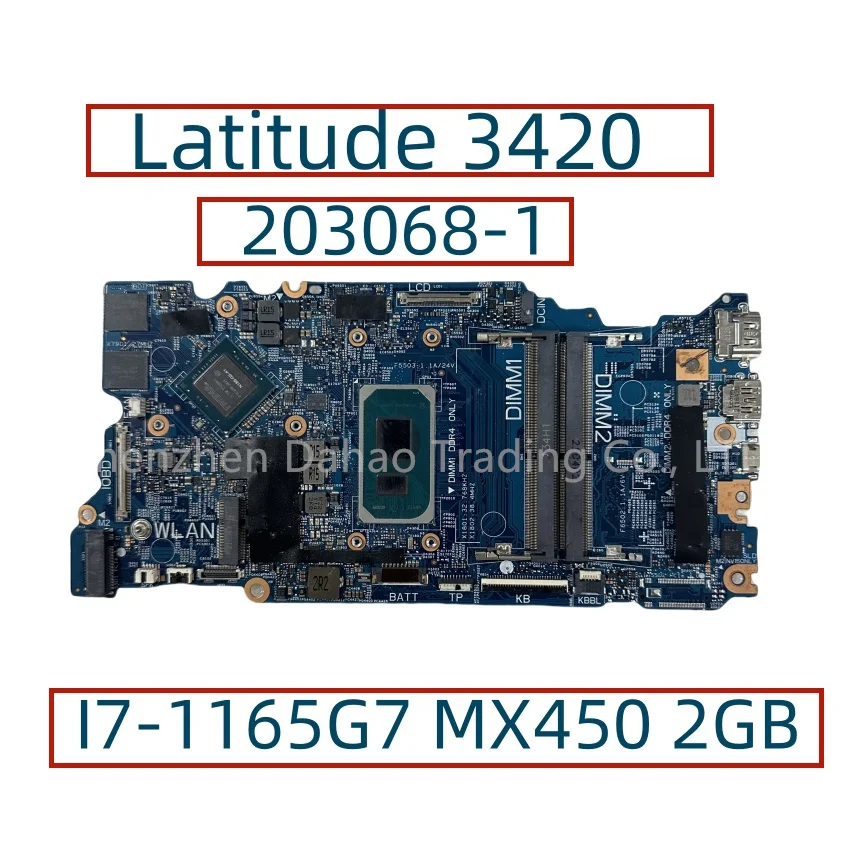 203068 -1 لـ DELL Latitude 3420 اللوحة الأم للكمبيوتر المحمول مع I5-1135G7 I7-1165G7 CPU CN-0VKWK9 0KMD3M تعمل بالكامل