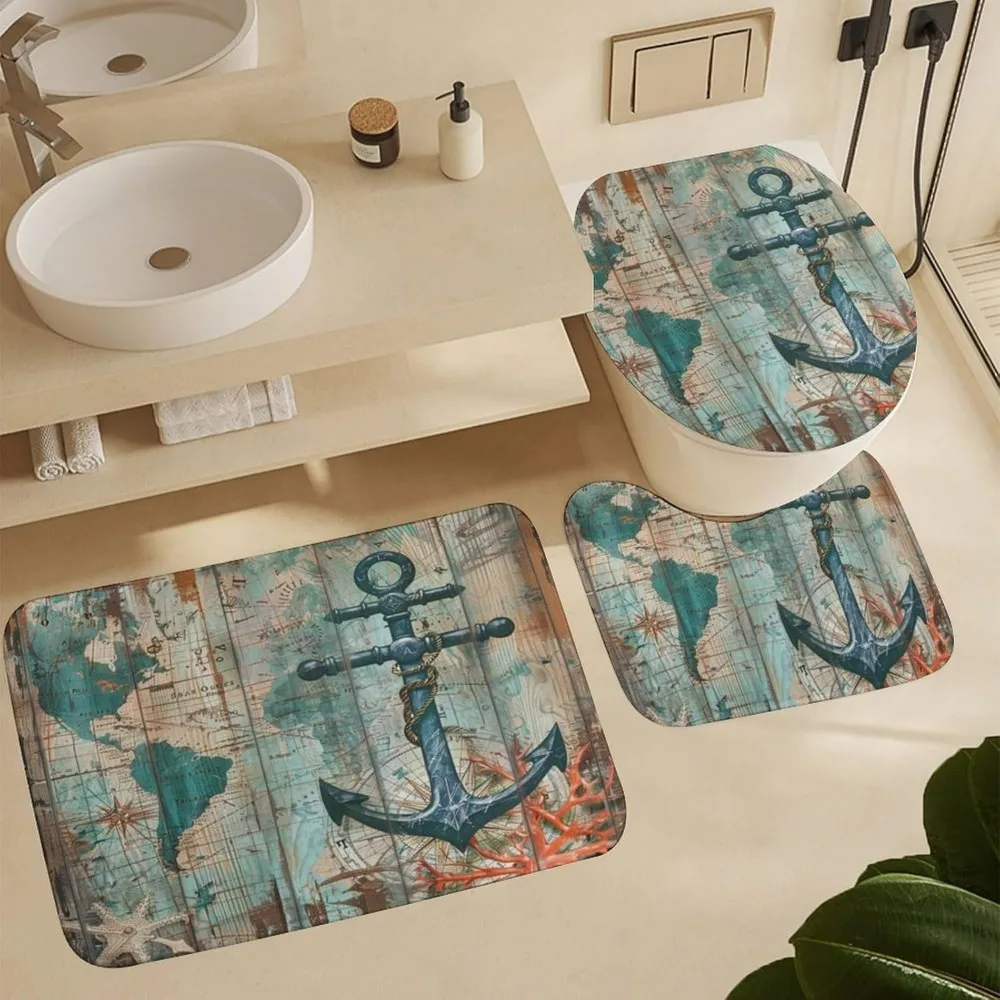 ستارة حمام هندسية مستوحاة من الرجعية: ديكور حمام من القماش بنمط نصف قمر ومثلث