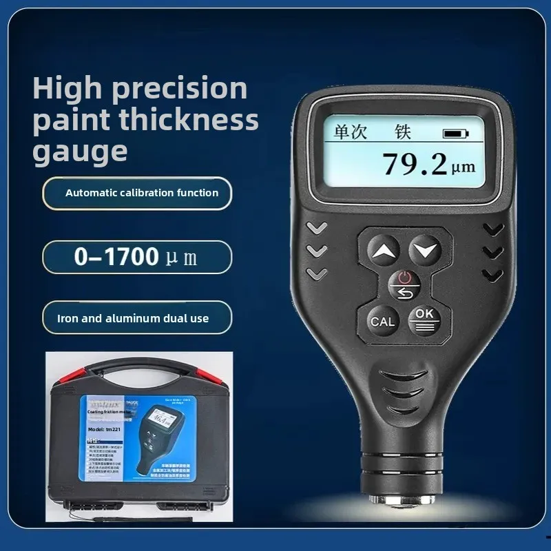 For Tekman TM221 Lacquer Film Coating Thickness Gauge Second-hand Automobile Detection Iron and Aluminum Based Paint Layer