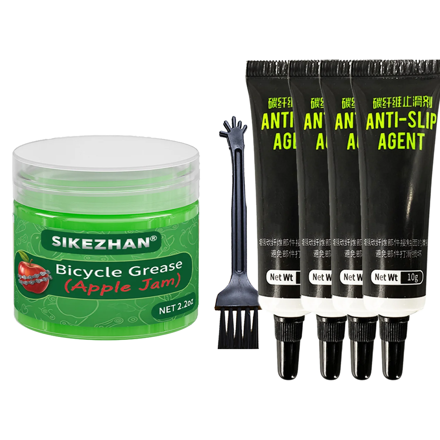 Fahrrad-Carbonfaser-Griffpaste Rutschfeste Verbindung + Lagerfett Schmiermittel-Set für MTB Rennrad Reparatur-Wartungswerkzeuge