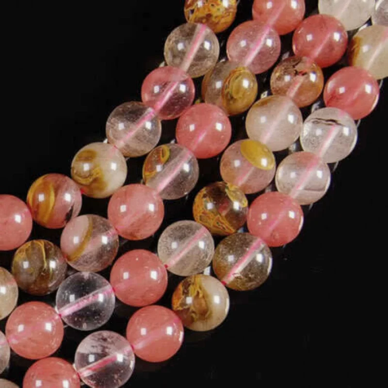 6mm Watermelon Tourmaline Gem round Scattered Beads 15 Inches