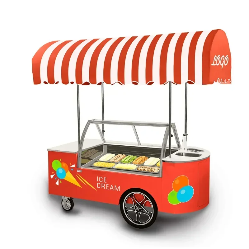 High-quality electric supplier ice cream cart bicycle, with commercial display freezer