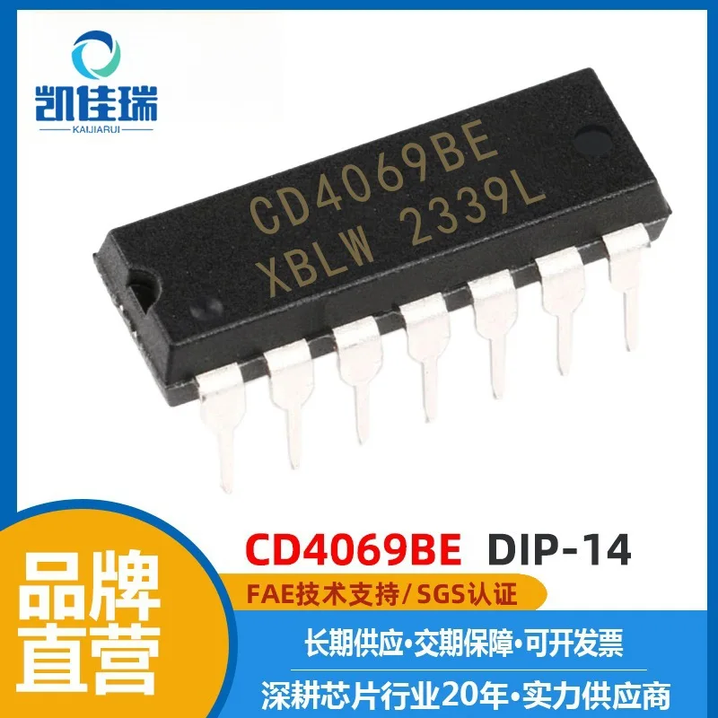 Chip lógico de enchufe directo Cd4069be Core Bole nuevo y Dip-14, Cd4069