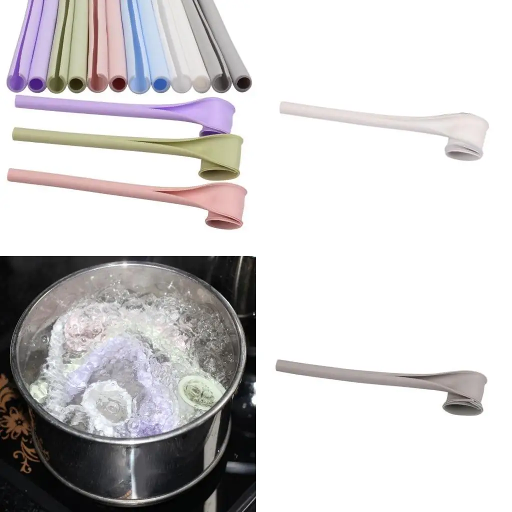 

G6KF Foldable Snap-on Straw Silicone Material Straws Kitchen Tool