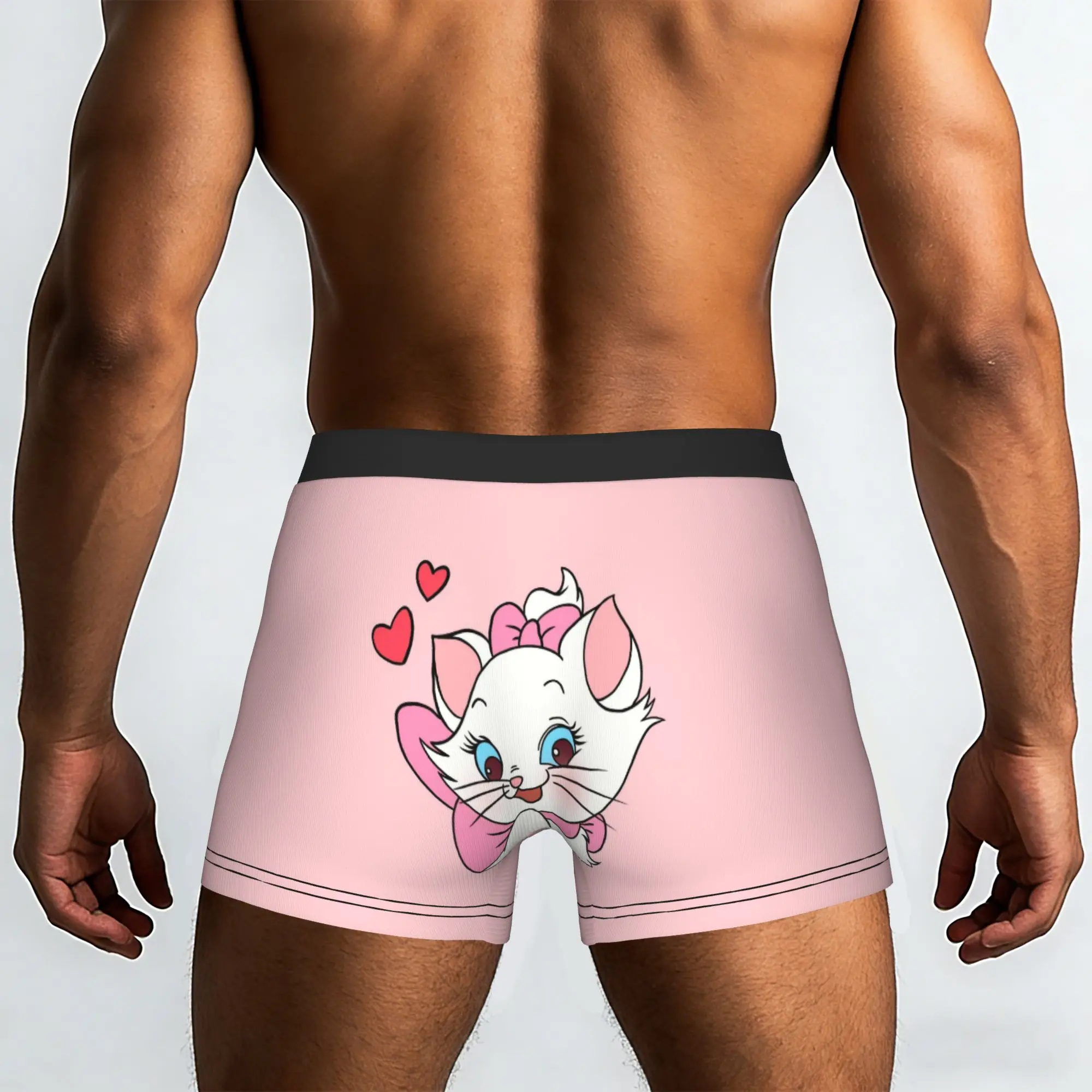Custom M-Marie Cat Cartoon Underwear Men Printed Cat Manga Boxer Briefs Shorts Panties Soft Underpants