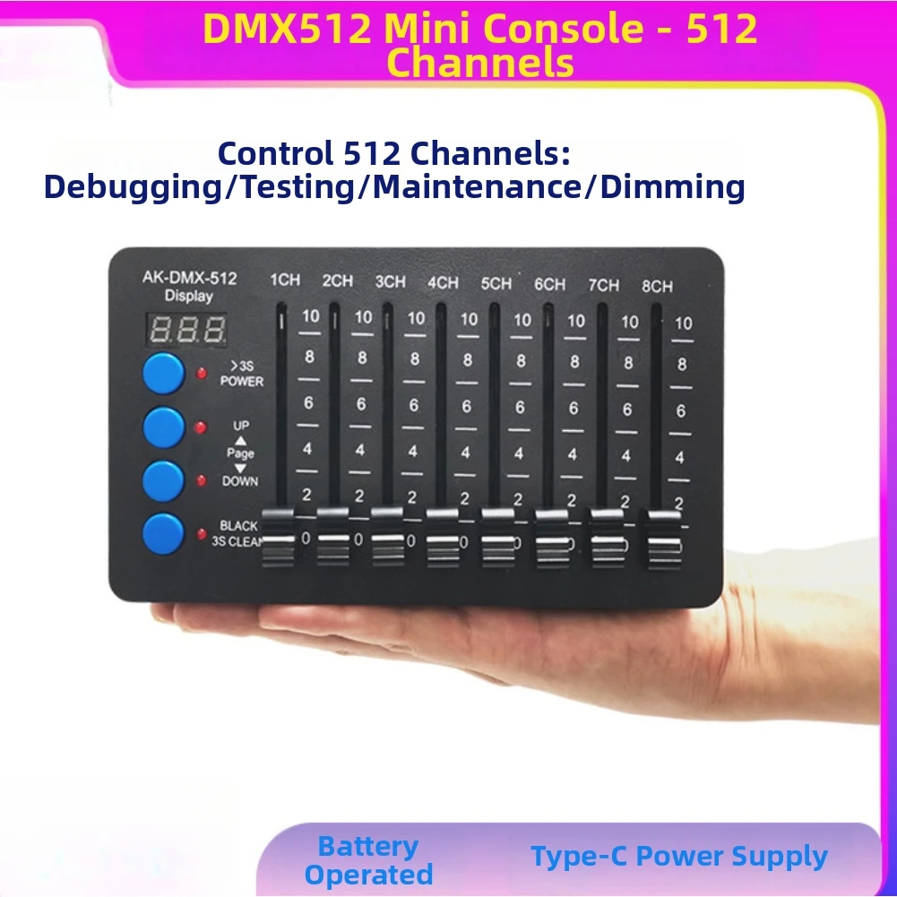 

For Live Performances DMX512 Controller Lighting Control With Faders And Buttons DMX512 Controller Compact Size Design