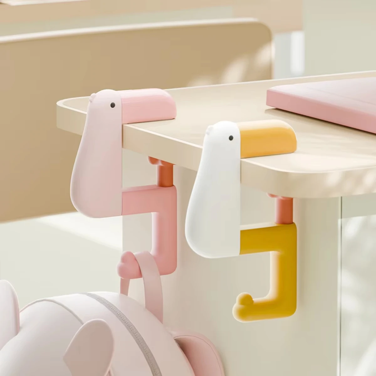 Interesting Thinking Duck Hook Portable Office Supplies Wall Hanger Table Decor Wallet Bag Hook for Desk Backpack Organizer - view 3