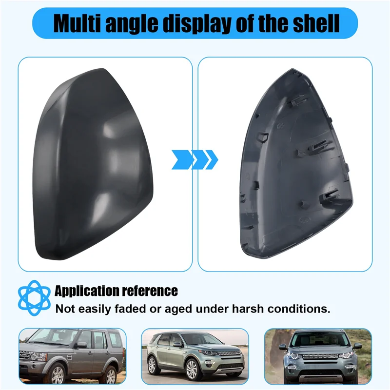 

A20K-1Pair Door Mirror Cover LR048353 LR048354 For Range Rover Evoque L538 Discovery Sport Velar Rearview Mirror Shell