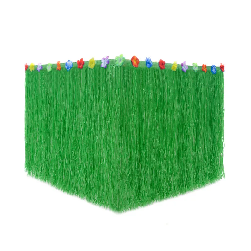 

2 Sizes Straw Color Luau Grass Table Skirt Straw Hawaiian Summer Theme Party Supplies for Tropical Hawaii Party Decorations