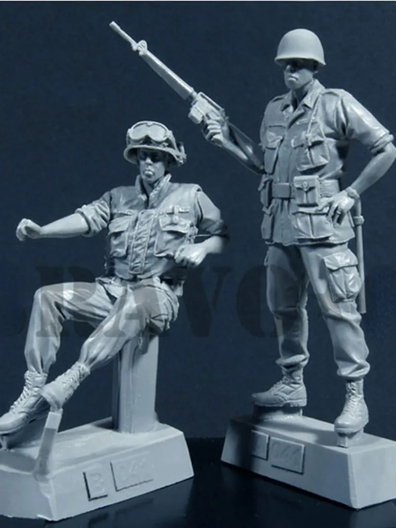 Kit de figurines de soldats en résine, échelle 1/35, police militaire américaine, groupe de 2 personnes, l'inventaire Gk, non assemblé, non peint, jouet à faire soi-même, 2379