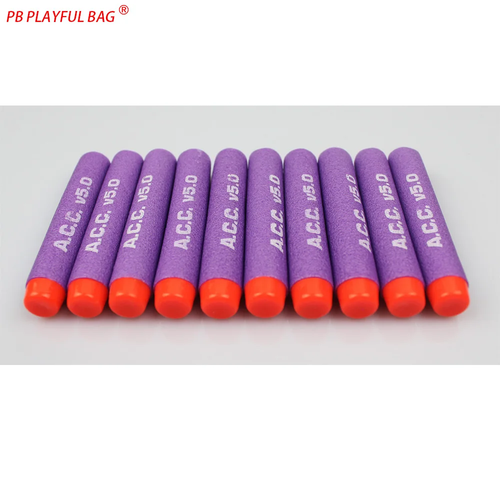 ACC V5.0 Zachte Kogels EVA Speelgoedpistool Munitie Langere Bereik Rechtere-Traject Ronde Kop Paars Schuim Kogel QJ114