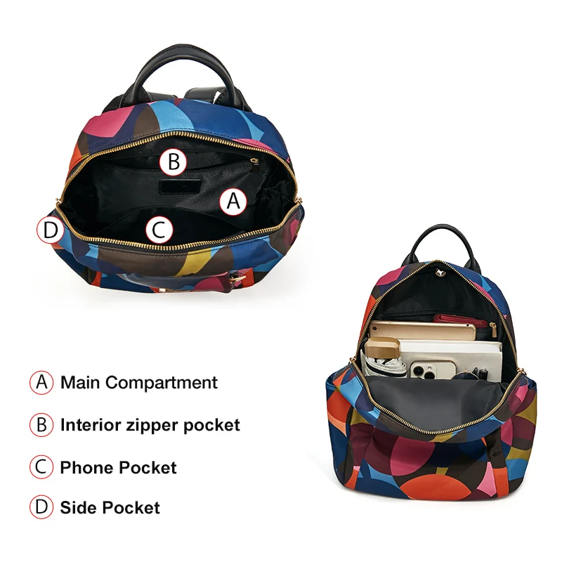 Imagem -04 - Mochila Oxford Impermeável Foxer para Mulheres Zíper Anti-roubo Viagem Leve Bolsa de Escola para Adolescentes Moda Feminina