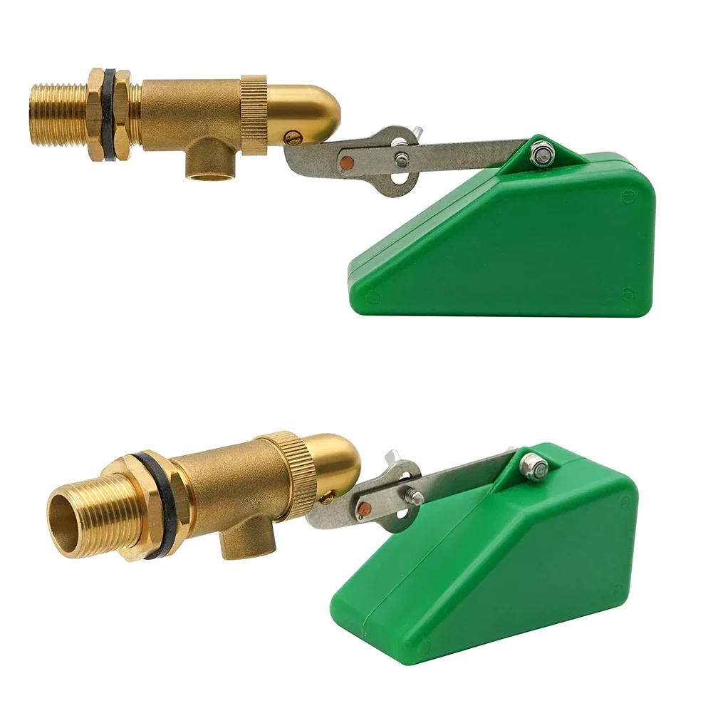 1/2 inch Brass Float Valve with Plastic Float and Adjustable Arm for Water Tanks Pools Fountains and Irrigation Setups