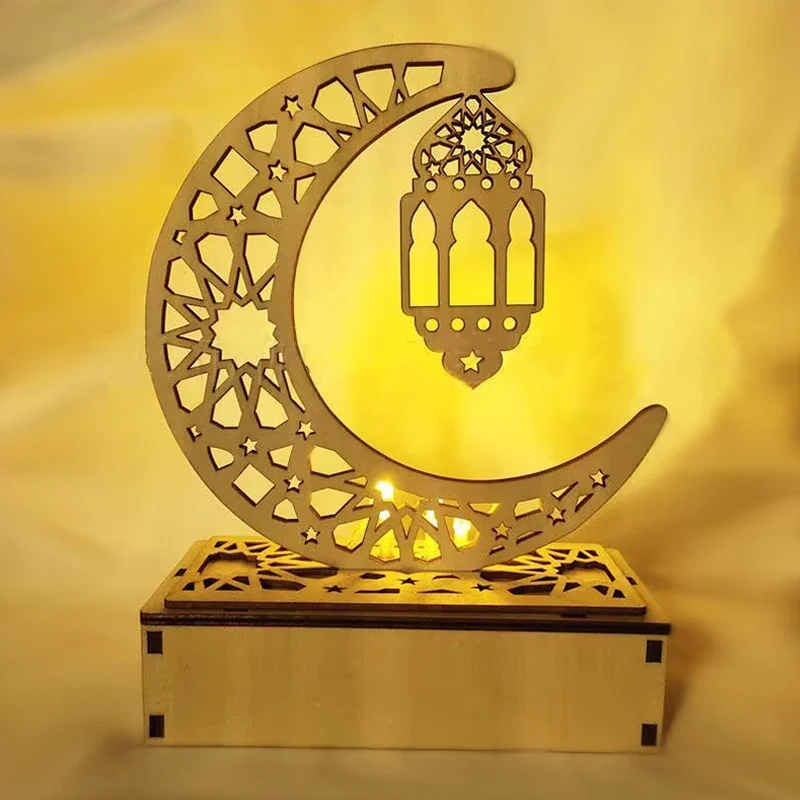 Ramadan Decoration Festival Wooden Moon Star Lights Deco Bedroom Decoration Ramadan 2025 Ramadan Party Lighting Decorative Lamps