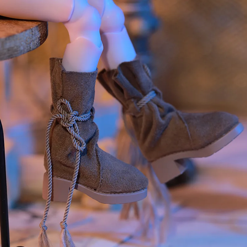 BJD doll shoes suitable for 1/6 size cute doll shoes fashionable and versatile brown suede boots doll accessories