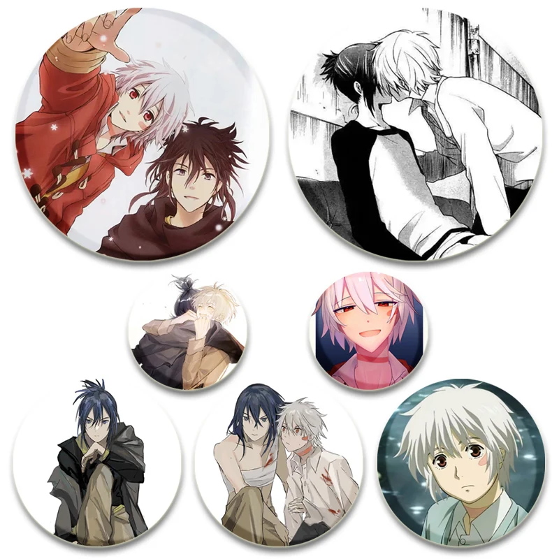 Anime NO.6 Spille per bottoni Distintivo fatto a mano in banda stagnata Rotondo Spille creative per cartoni animati fai-da-te per accessori per gioielli da zaino Regali