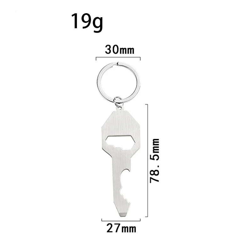 Customized Stainless Steel Keychain Multifunctional Bottle Opener Screwdriver Wrench DIY Jewelry Gift for Father's Day Wholesale