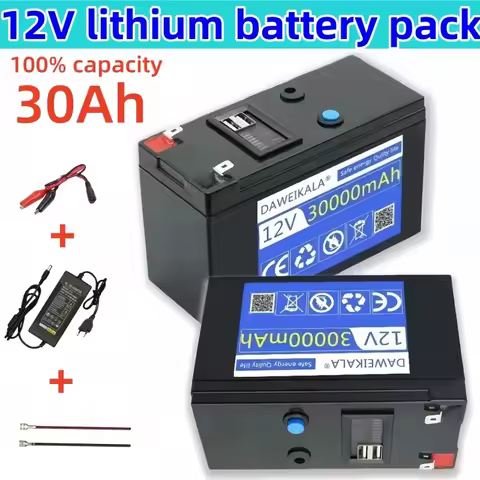 12V lithium Battery 30Ah 18650 Rechargeable battery pack for solar energy electric vehicle LED lights battery 12.6v 3A charger