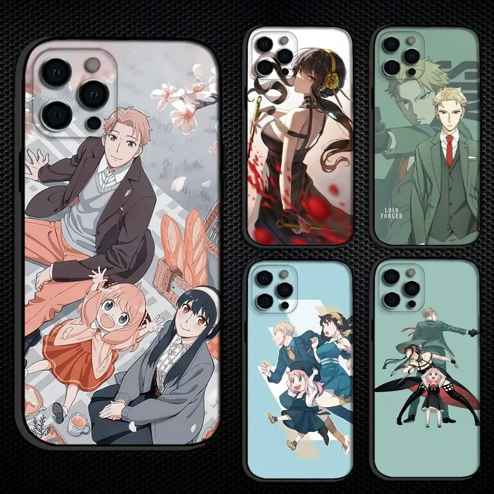 

S-Spy x Family A-Anya Forge Phone Case For iPhone 16,15,14,13,12,11 Plus,Pro Max, Others Soft Black Cover