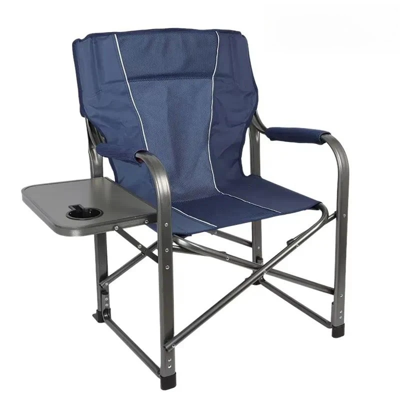 Steel Ergonomic High Back Director Chair with Armrest Portable Folding Seat for Outdoor Fishing Camping BBQ Optional Side