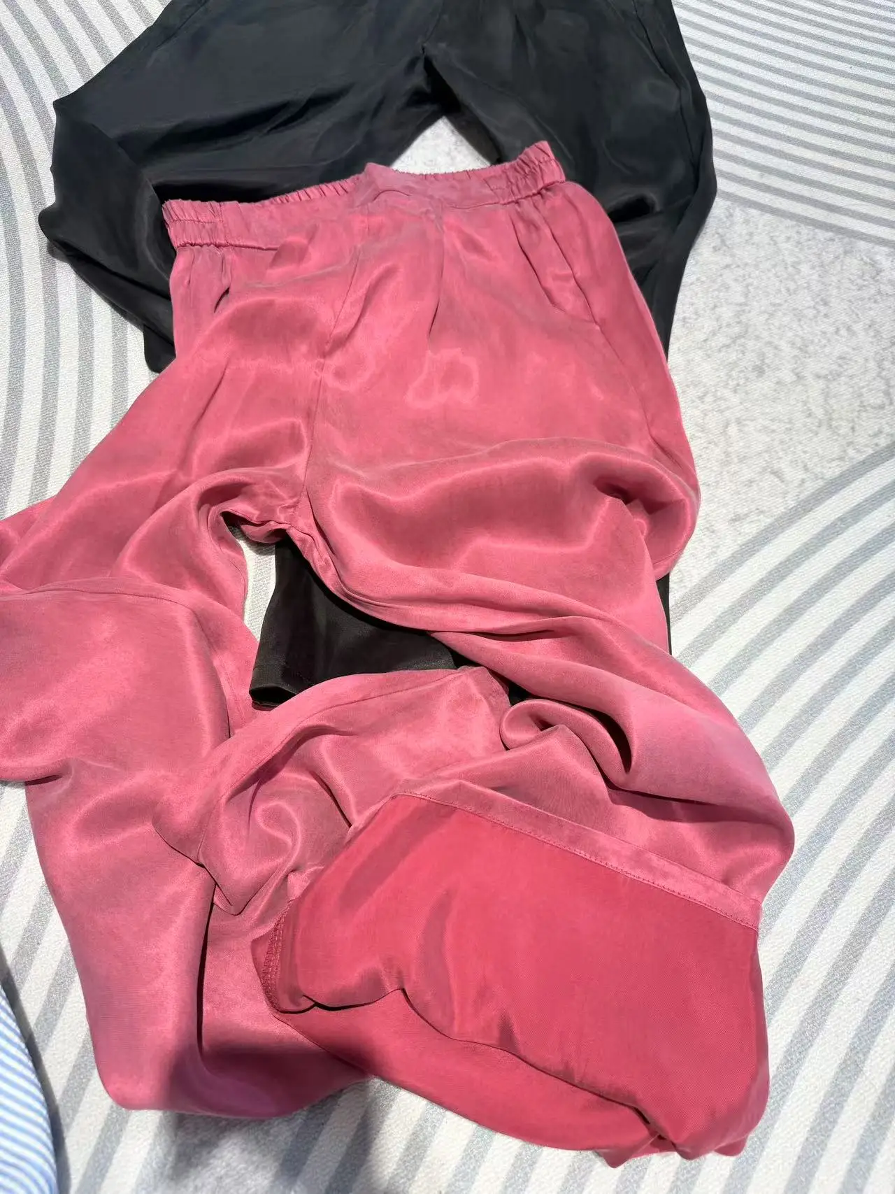 

New Sle Comfortable Loose Straight Leg Pants September King Silk Chinese Traditional High Waist Copper Ammonia Fiber Casual...