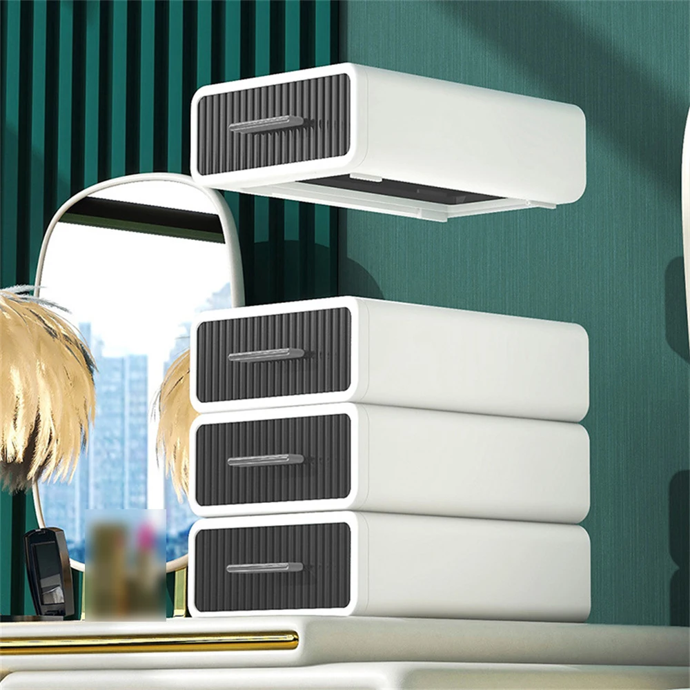 Drawer Type Storage Rack Office Organization Student Desks Stationery Light Luxury Cosmetics Dustproof Makeup Organizer