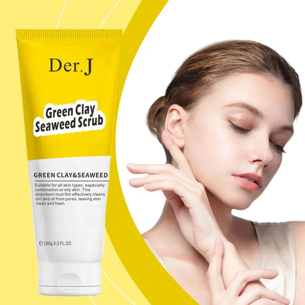 Green Mud Seaweed Exfoliating Gel Facial Scrub Cleanser Gels Whitening Scrub Acne Blackhead Facial Moisturizer Cleaner Repa T1T4