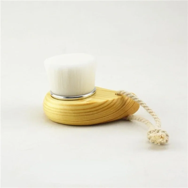 فرشاة تنظيف الوجه بمقبض خشبي ، مدلك الوجه الناعم اليدوي ، فرشاة تنظيف مسام البشرة ، العناية بالوجه ، أدوات تنظيف التجميل