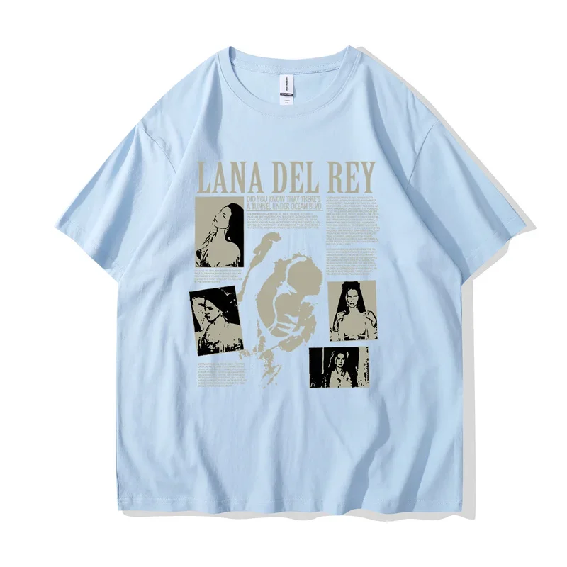 Singer Lana Del Rey Music Album Did You Know That There's A Tunnel Under Ocean Blvd Oversized T-shirt Men Women Fashion T-shirts