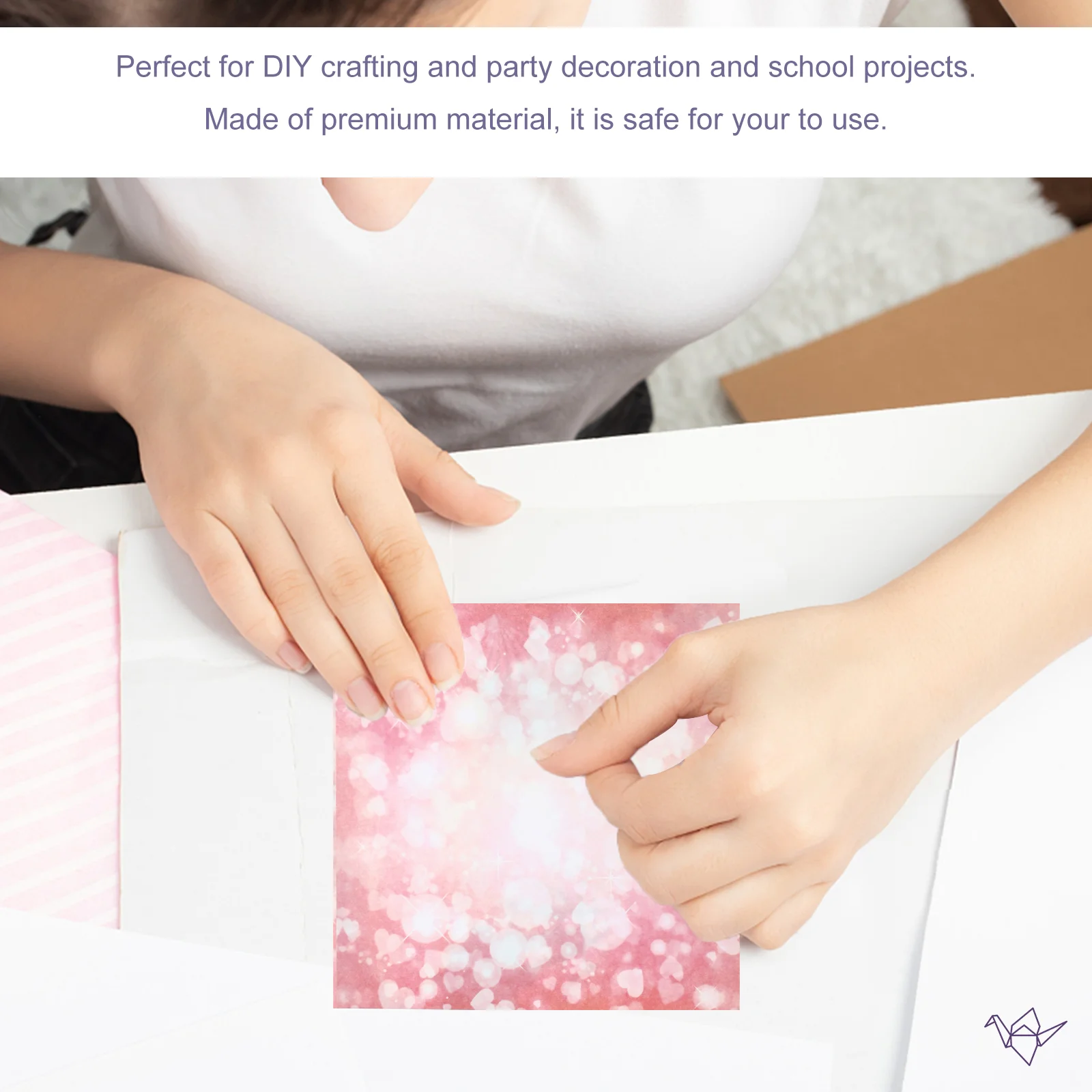 100 Sheets Shape Paper Foldings Double Sided Sheet Creative Origami for DIY Crafts Projects Flower+Floral
