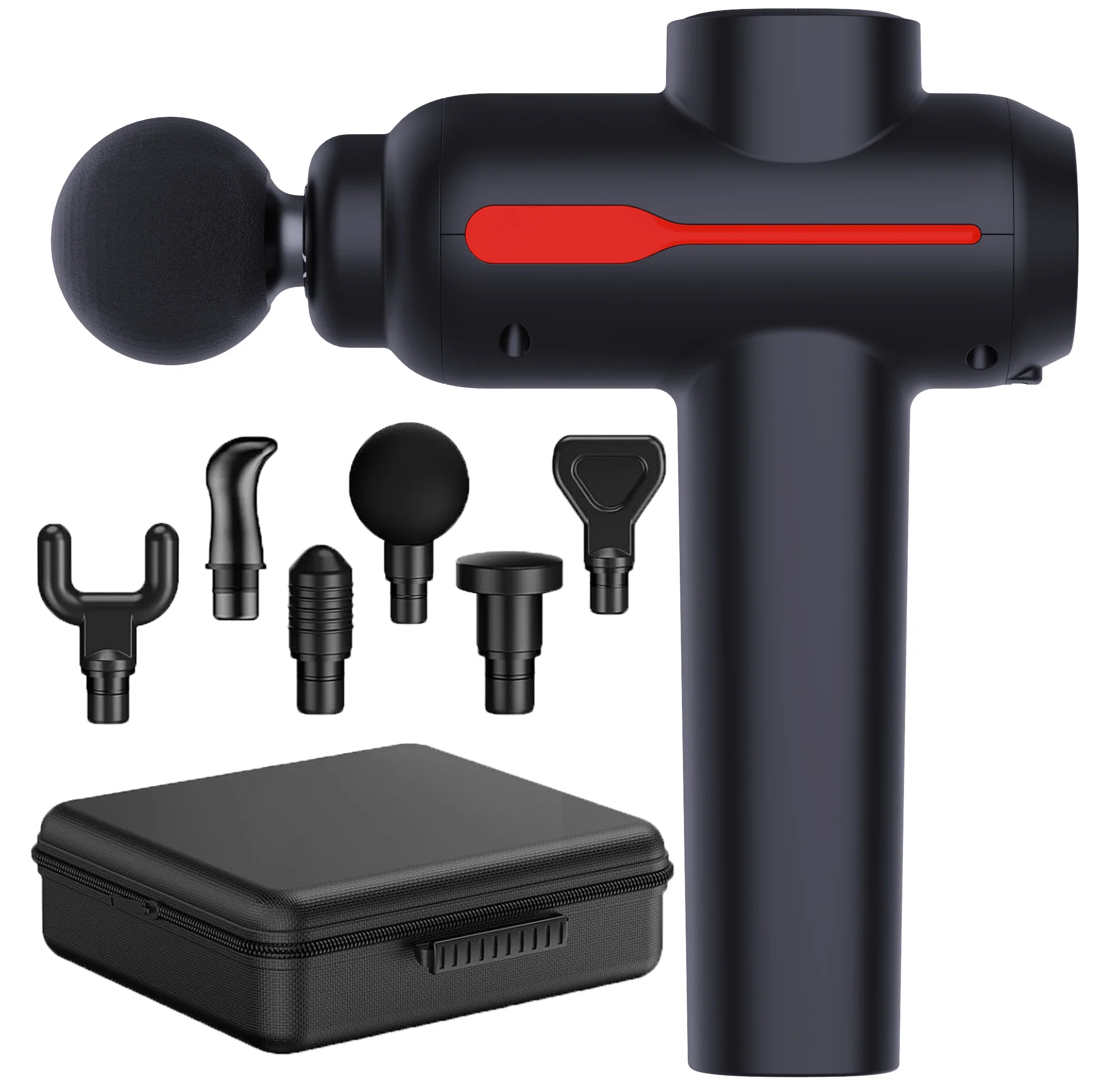 

# Back Massage Gun For Athlete, Percussion Massage Gun With 6 Replacement Heads, Electric Massager #