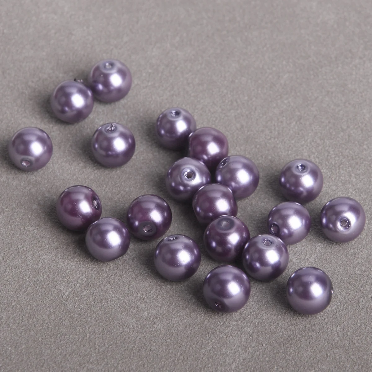 Round 4mm 10mm 12mm Dark Grayish Purple Pearl Coated Glass Loose Spacer Beads Wholesale For Jewelry Making DIY Bracelet Findings