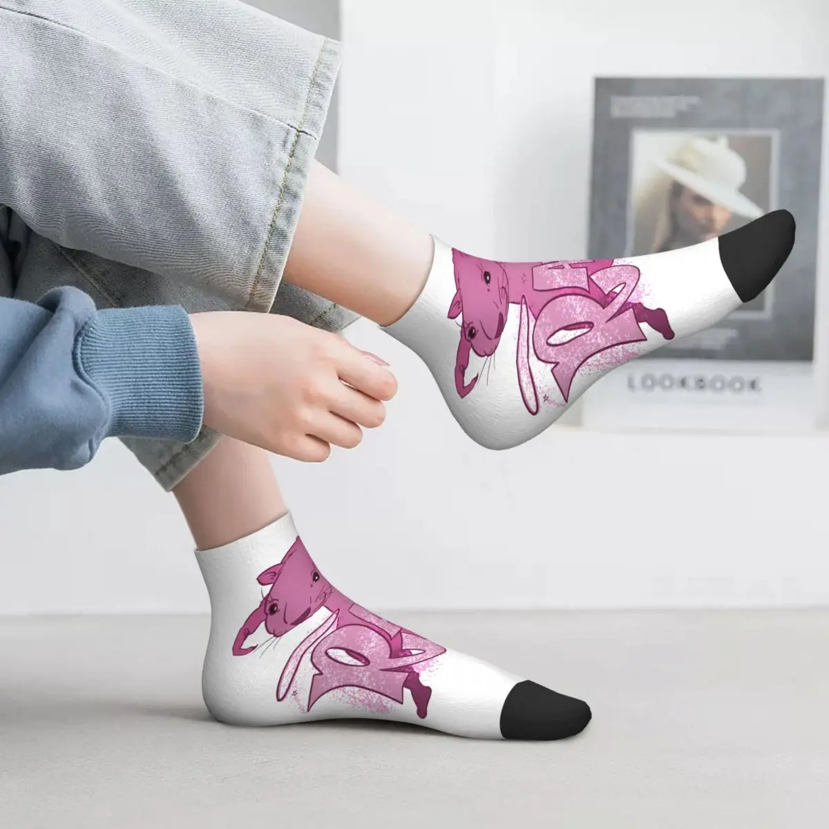 

RATZs PINK MOUSE Merch Socks Harajuku Sweat Absorbing Stockings All Season Socks Accessories for Man's Woman's Christmas Gifts