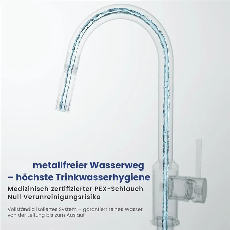 

Кухонный смеситель AA51 с выдвижным душем, удлиненный, высоконапорный, с двумя режимами струи, поворот на 360° ° Поворотный механизм, нержавеющая сталь