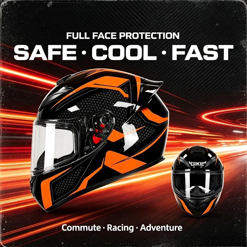 Carbon Texture Motorcycle Helmet GIKE Shockproof Riding Helmet Breathable Liner Sports Racing Helmet for Men Women Commuter
