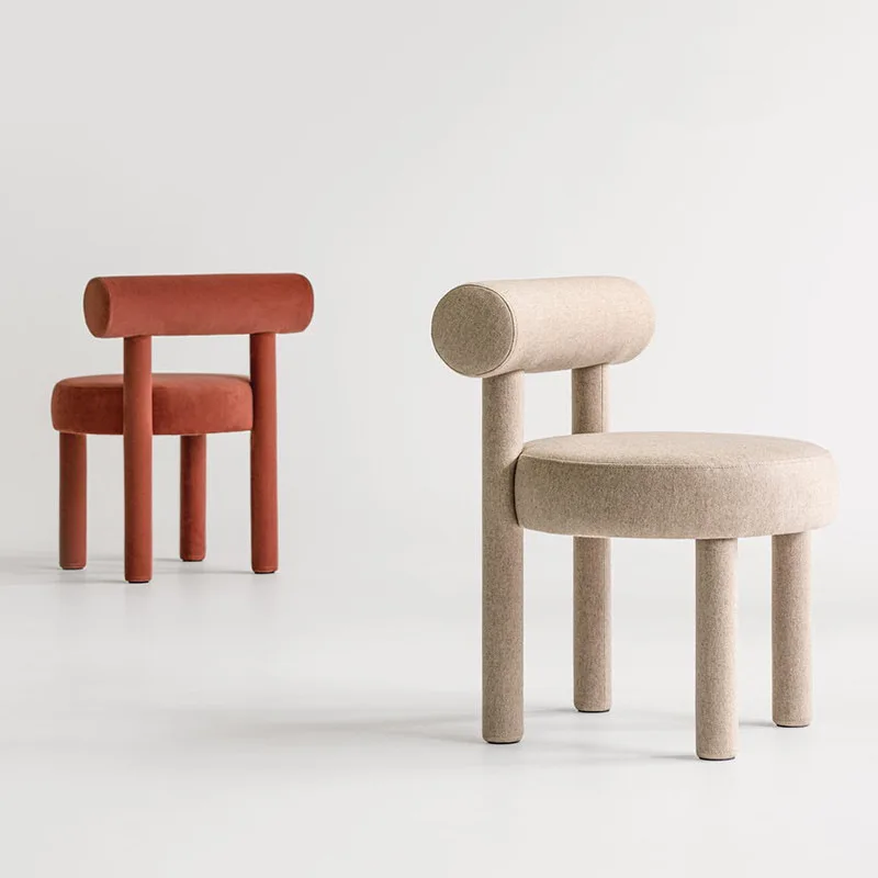 &Light Luxury Modern Modular Fabric Leisure Chair Home Dining Living Room Casual Makeup Stool Backless Bedroom Dressing Table