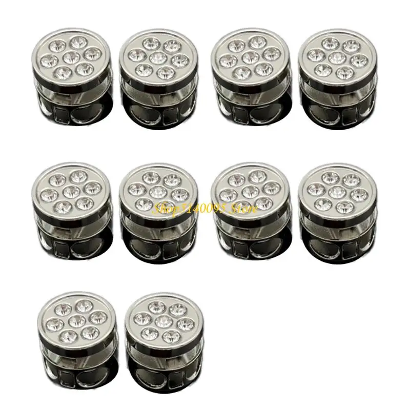 DXAE 10Pieces Metal Double Hole Cord Adjusters Fashion Cord Stopper for Pants