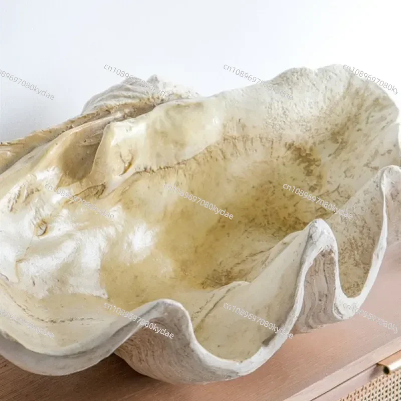 Resin Simulation Conch Sculpture Shell Ornament for Living Room Ocean Theme Model House Decorative Item