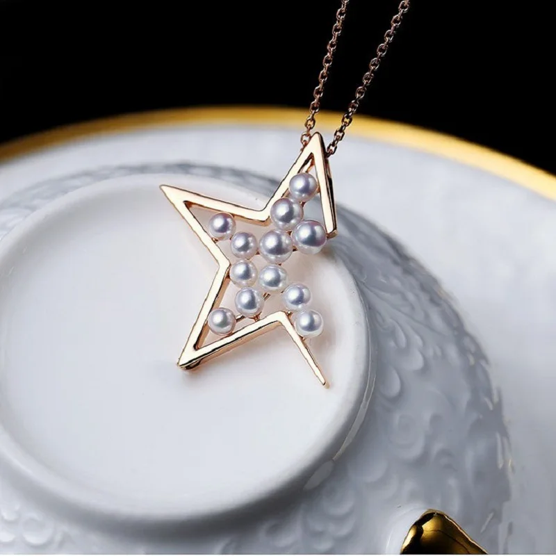 

Kurshuni жемчужный кулон, ожерелье, пирсинг, зажим для ушей, комплект ювелирных изделий для ползания ушей для женщин, роскошное качество, медь с настоящим позолотой