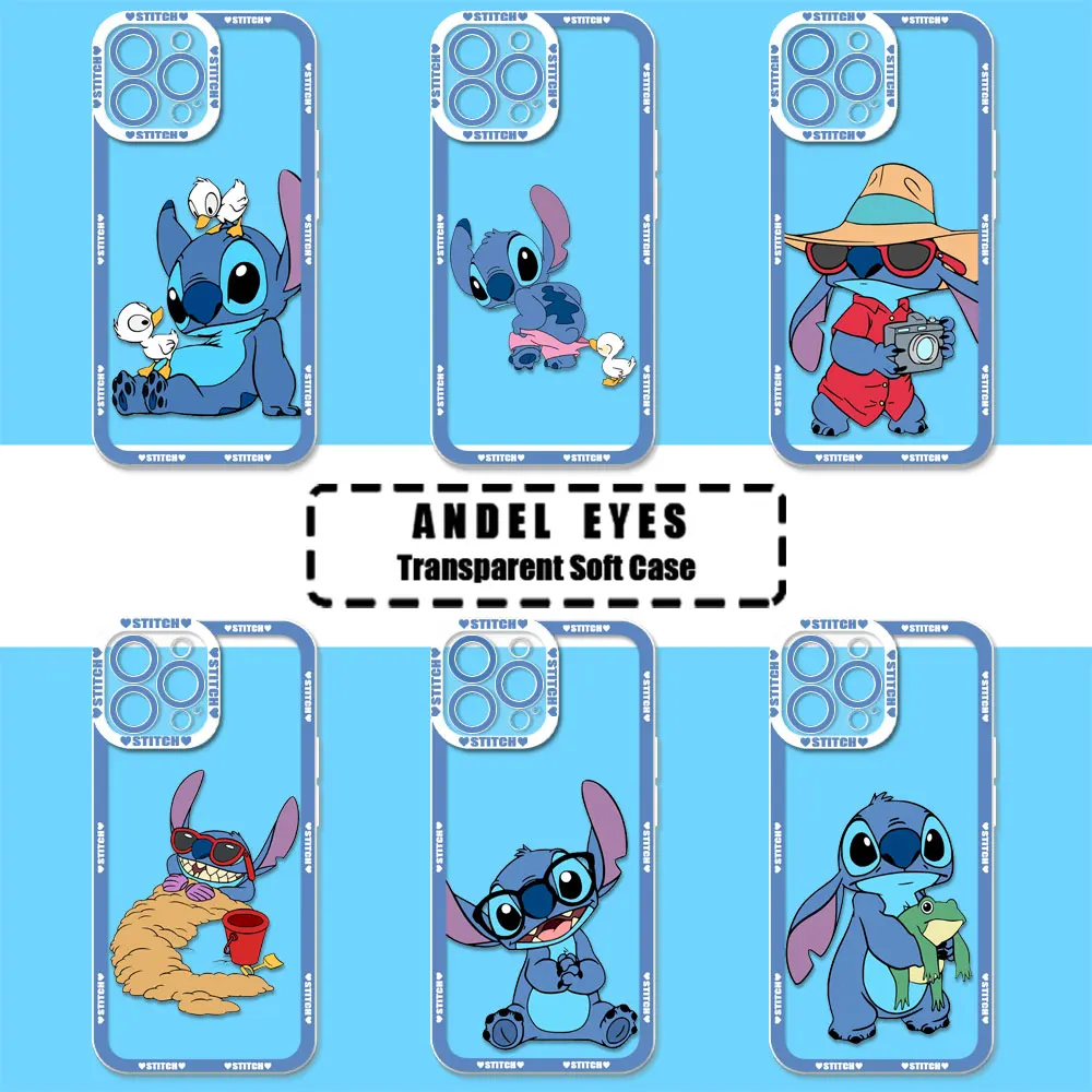 Disney Lilo Stitch Cute Phone Case For Motorola MOTO G73 G72 G71 G60S G53 G52 G32 G30 G22 G9 Edge 40 Pro Plus Transparent Cover