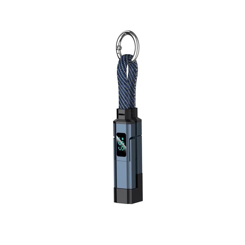 65W keychain digital display four-in-one PD fast charging cable, suitable for Apple and Huawei Type-C 5A mobile phone data cable image 6