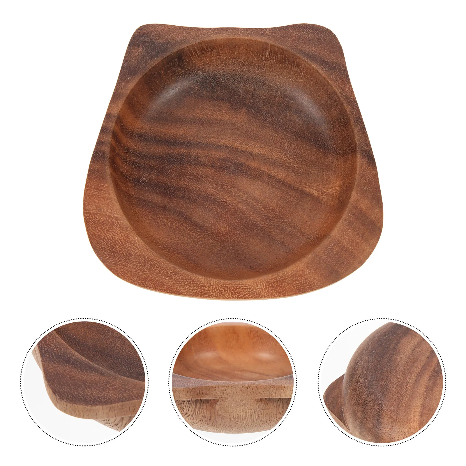 

Kids Wooden Food Bowl for Toddlers Portable Breakfast Dinner Bowl Reusable Sturdy Compact Design Home Supplies Multi-Function