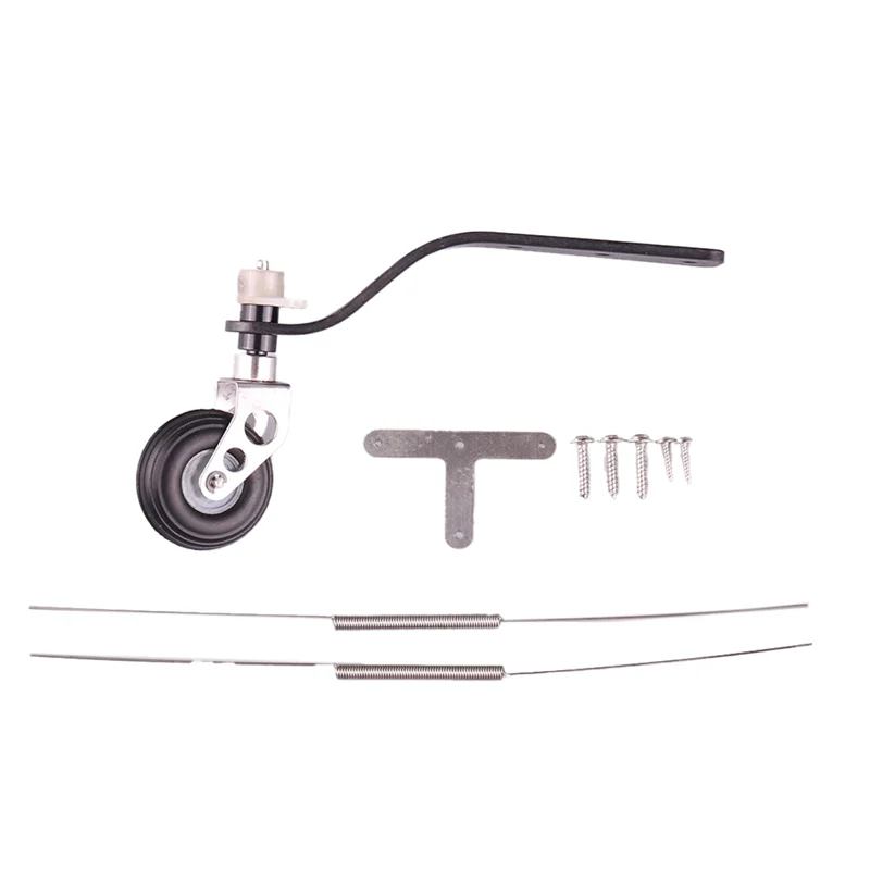 AS95-Fixed Wing Airplane Carbon Fiber Rear Landing Gear Support+ PU Wheel Steering Kit For Engine