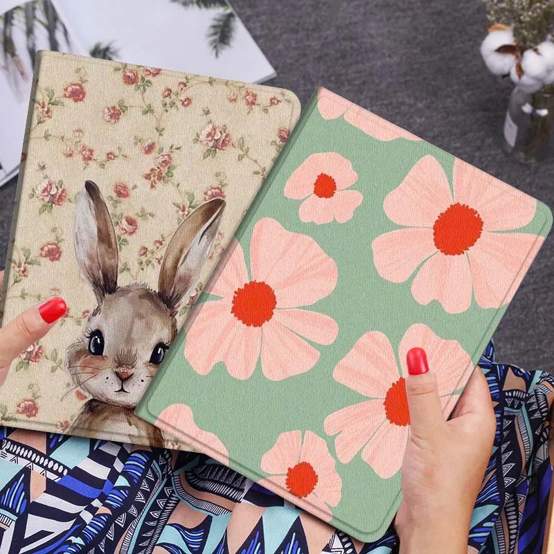 

Cartoon Pink Flower Tablet Case For Huawei Honor MatePad MediaPad Air 5 6 7 11 V6 V7 V8 V9 X9 X8 T10 T10s C5e T5 Gift