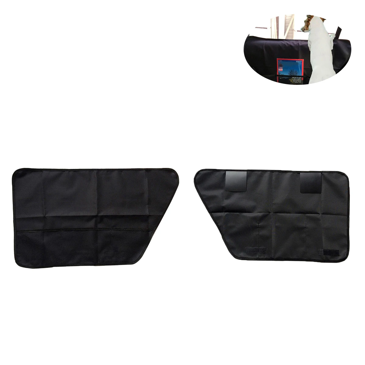 

2pcs Pet Car Door Covers for Dogs Anti Scratch Dirt Proof Mesh Pockets Protector Dual Installation Reusable Dog Car