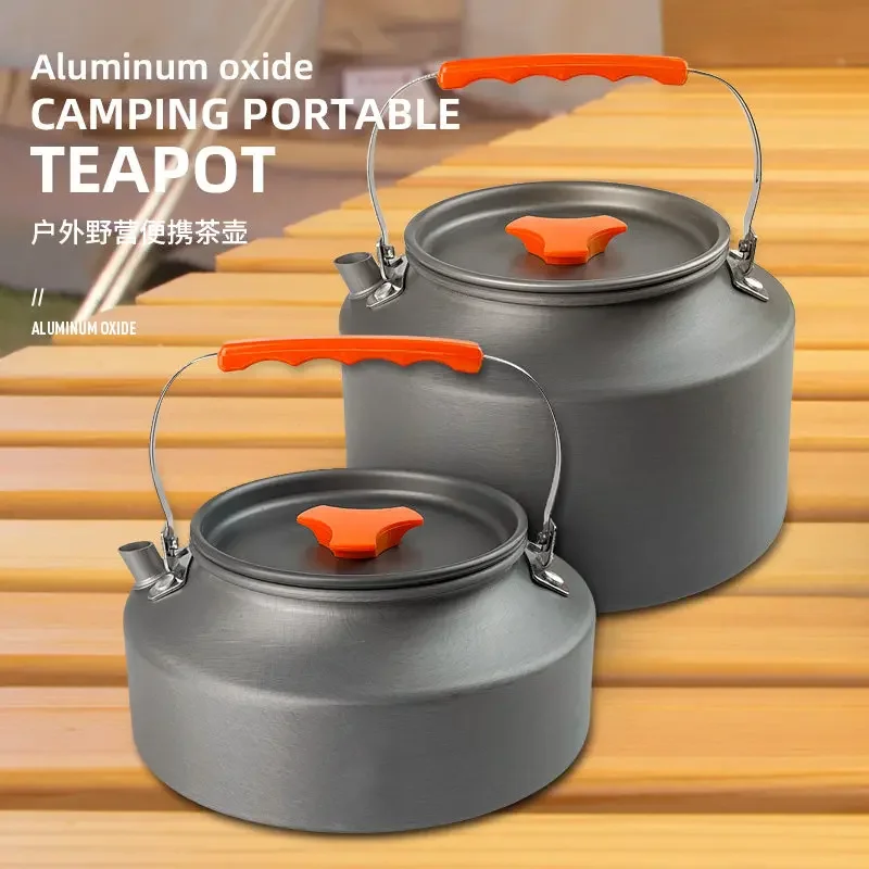 Outdoor picnic teapot kettle portable coffee teapot travel aluminum kettle camping teapot surrounding stove making tea