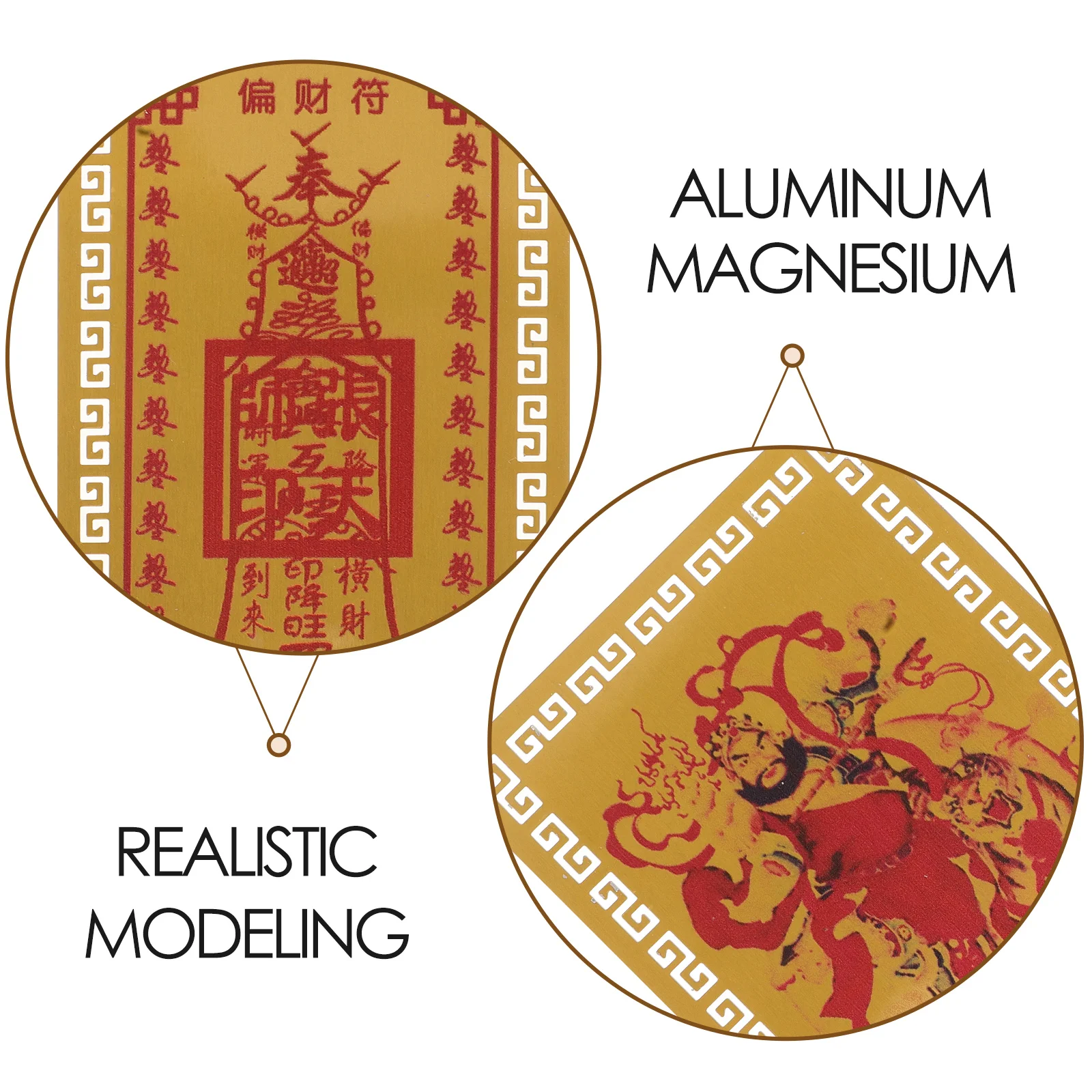 

2026 Year of the Snake Chinese Fengshui Guan Gong Amulet Card - Golden Alloy Large Wealth-Attracting Talisman Plaque, Luck